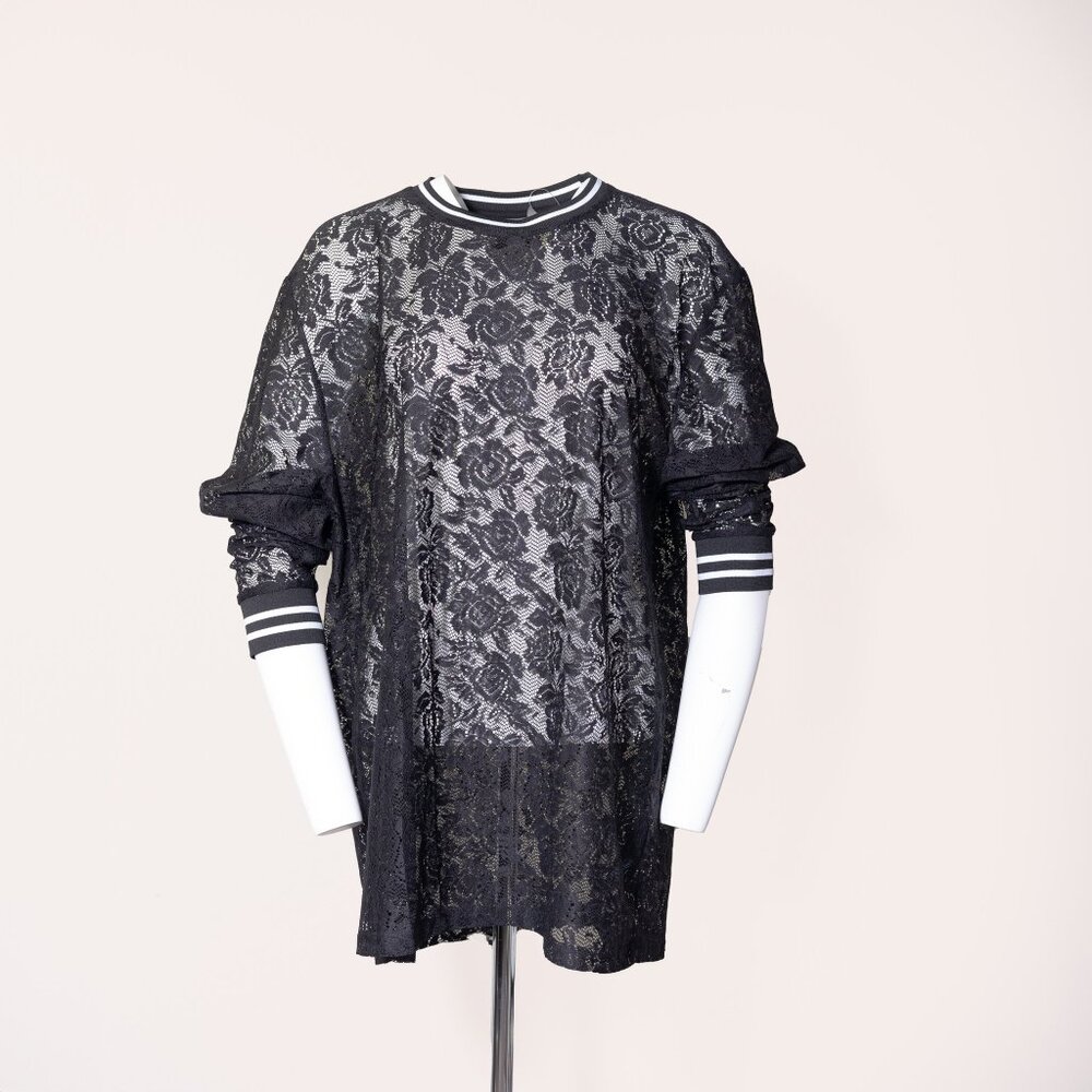 ASOS Sports Luxe Lace Sheer Crew Neck Shirt